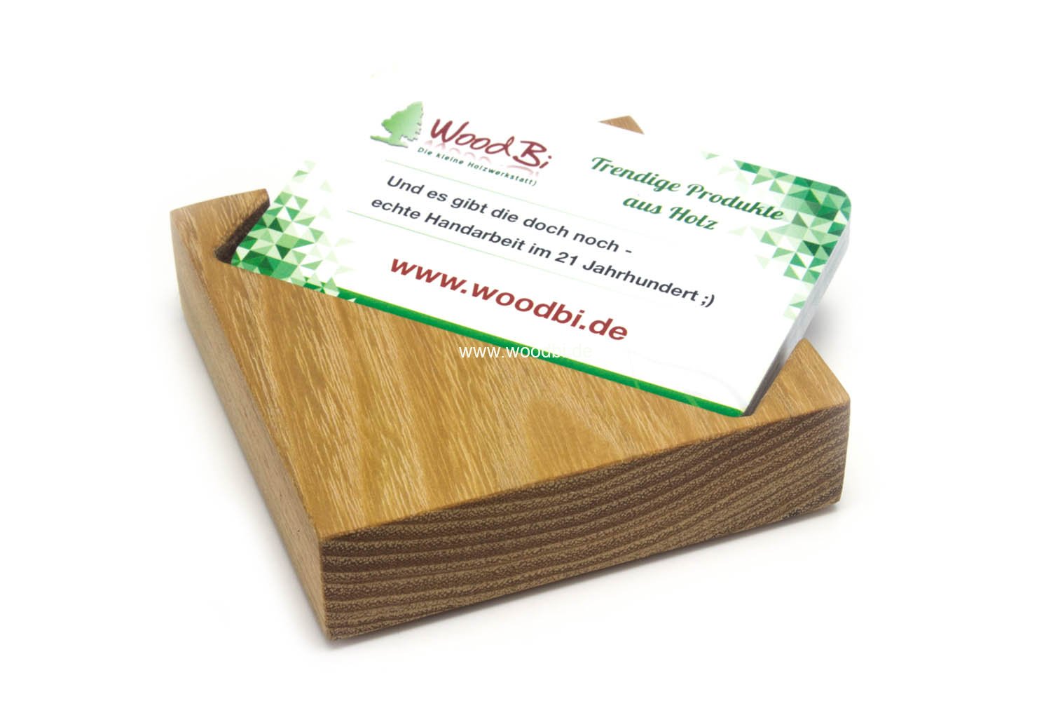 Akazie Visitenkartenständer aus Holz für Geschäftsleute