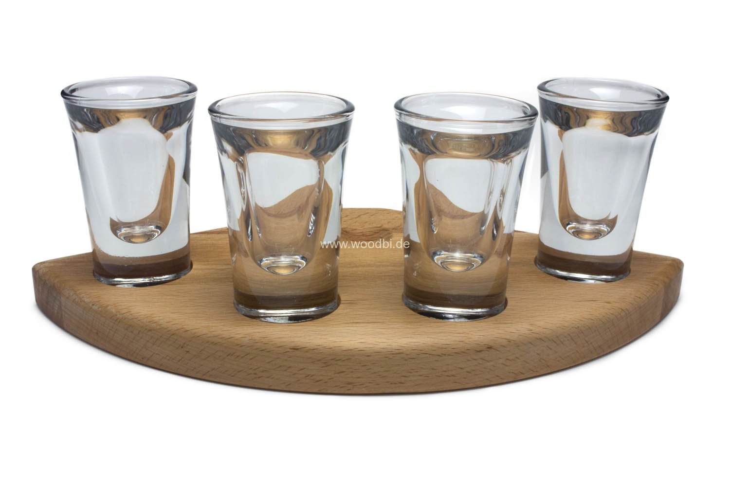 Kleines Schnapsglasträger mit Gläsern Holz