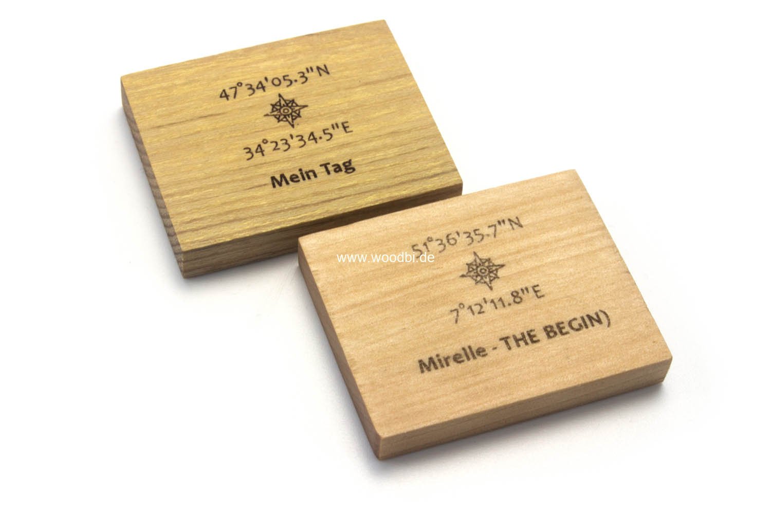 Schlüsselanhänger Koordinaten Akazie und Birke