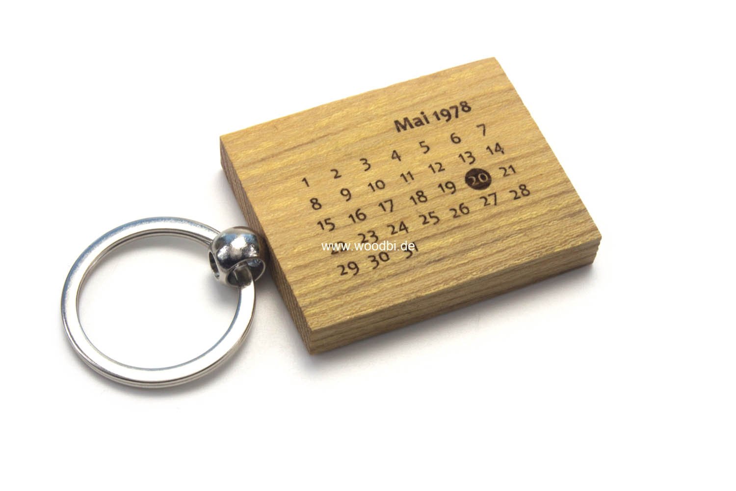 Schlüsselanhänger aus Holz Akazie mit Ring