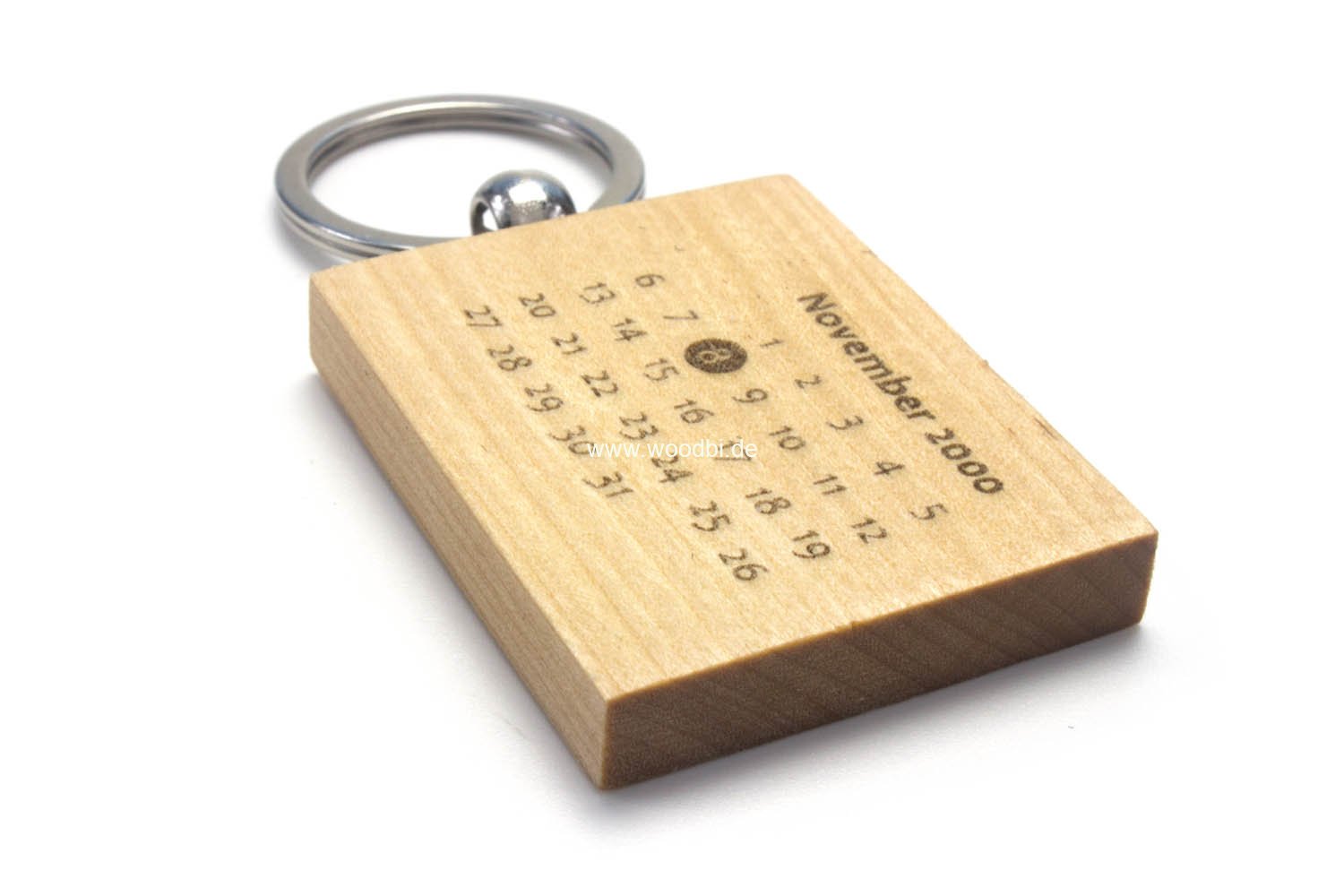 Schlüsselanhänger aus Holz Birke Gravur