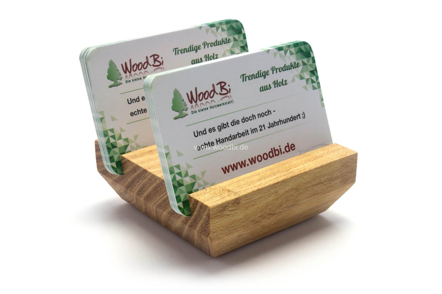 Schmaler Visitenkartenständer aus Holz