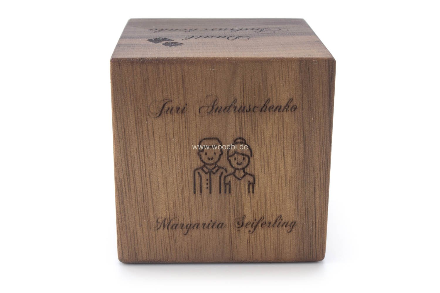 Würfel aus Holz mit Gravur Eltern