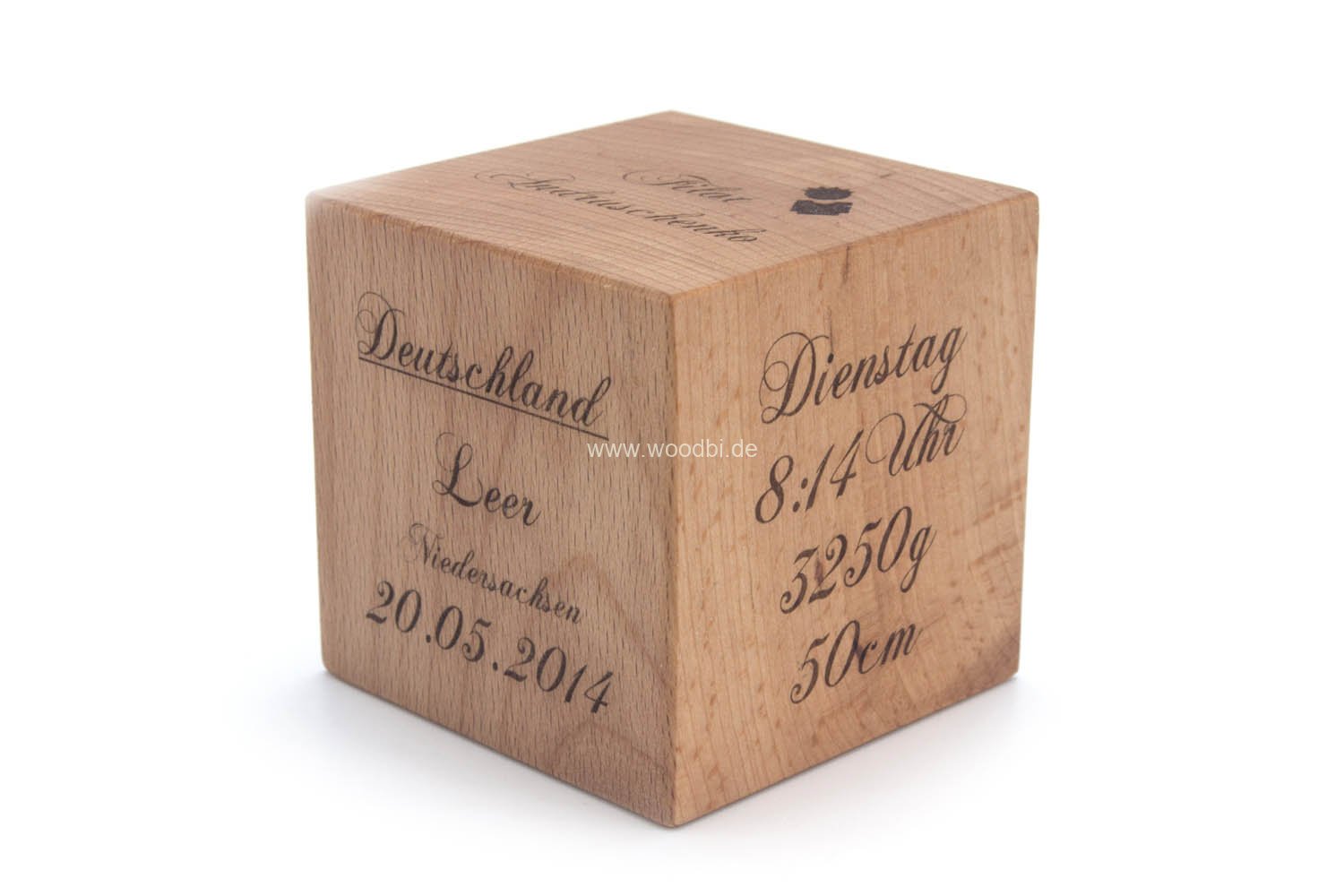 Würfel mit Lasergravur
