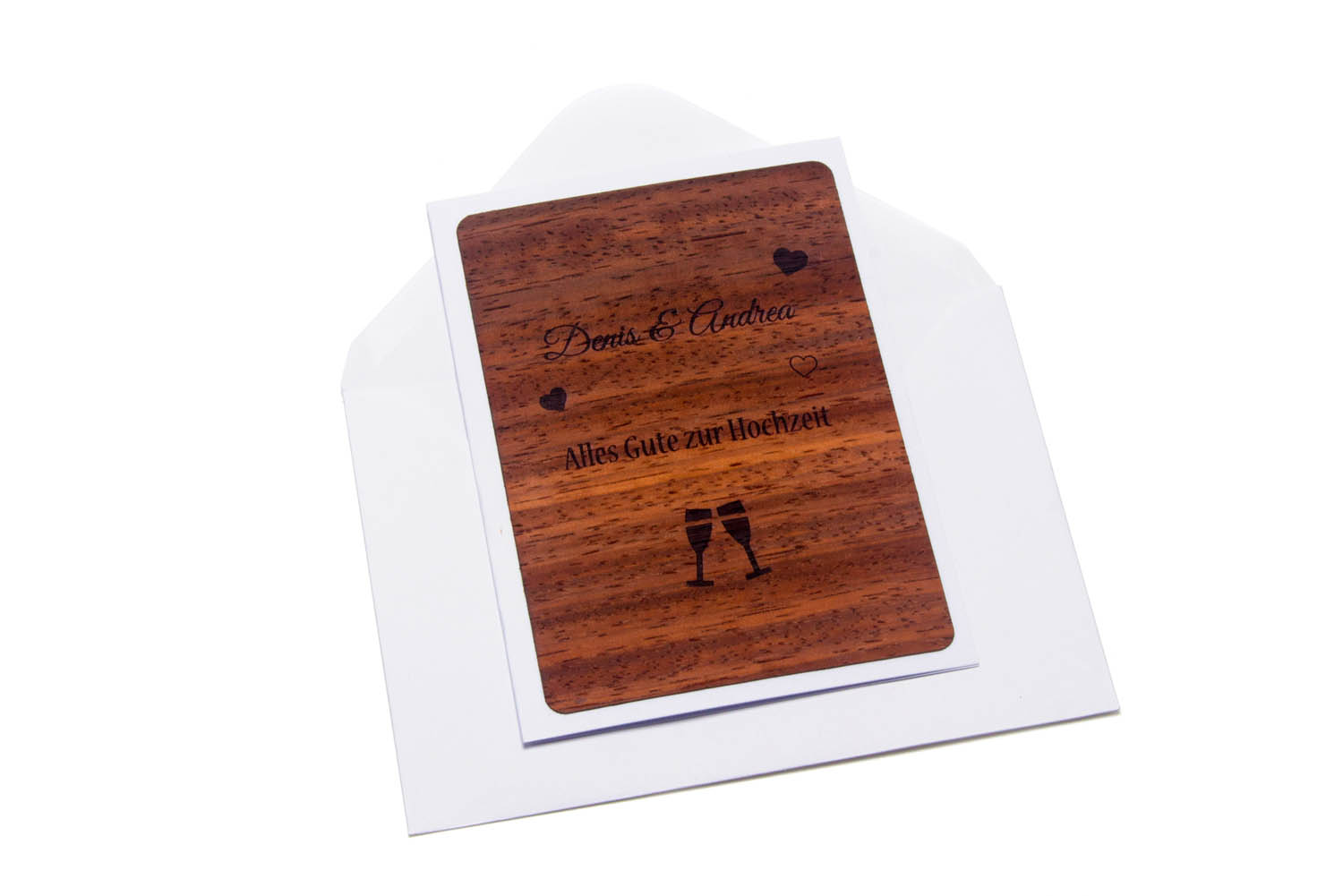 Hochzeitskarte aus Holz vom Hersteller