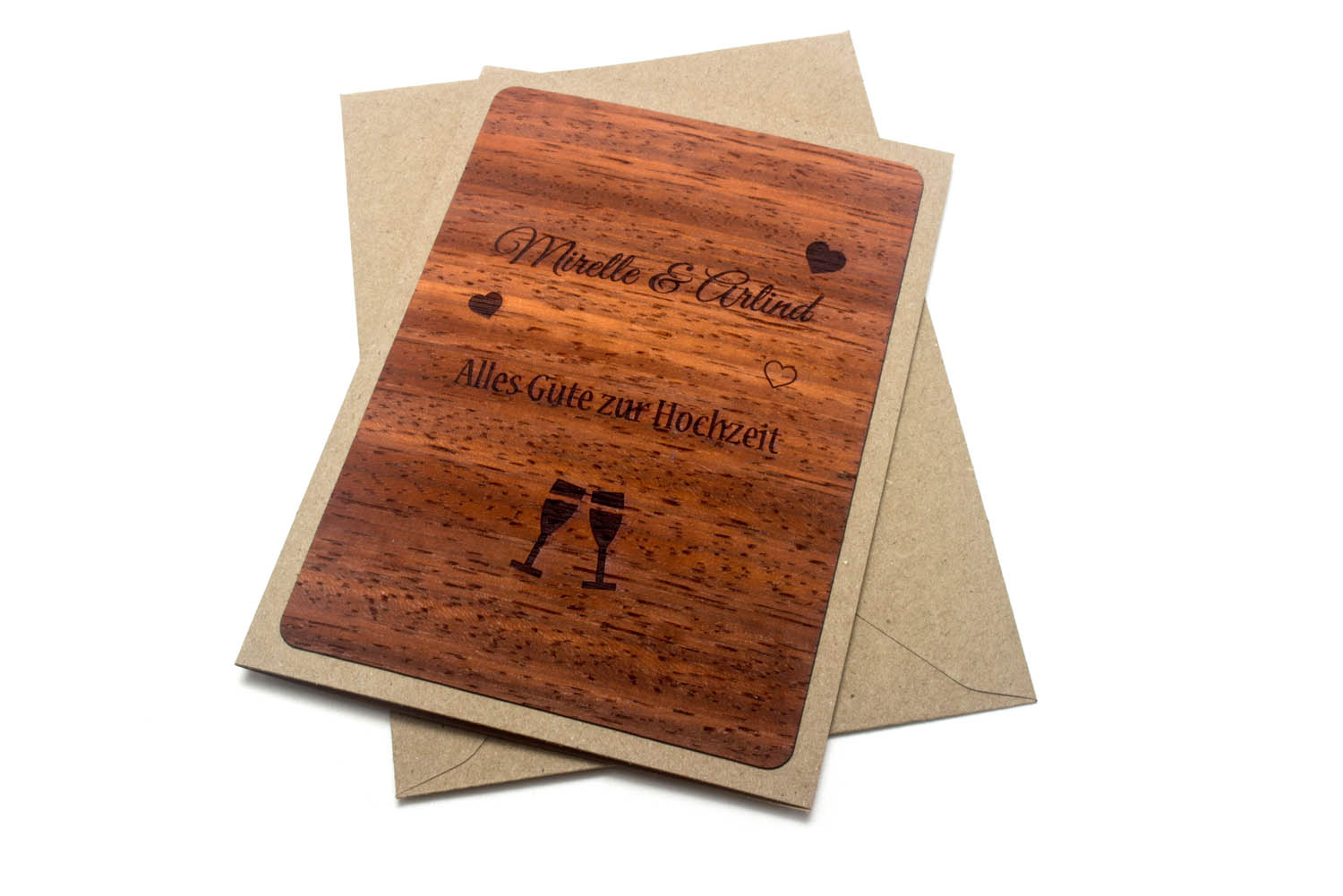 Hochzeitskarte aus Holz