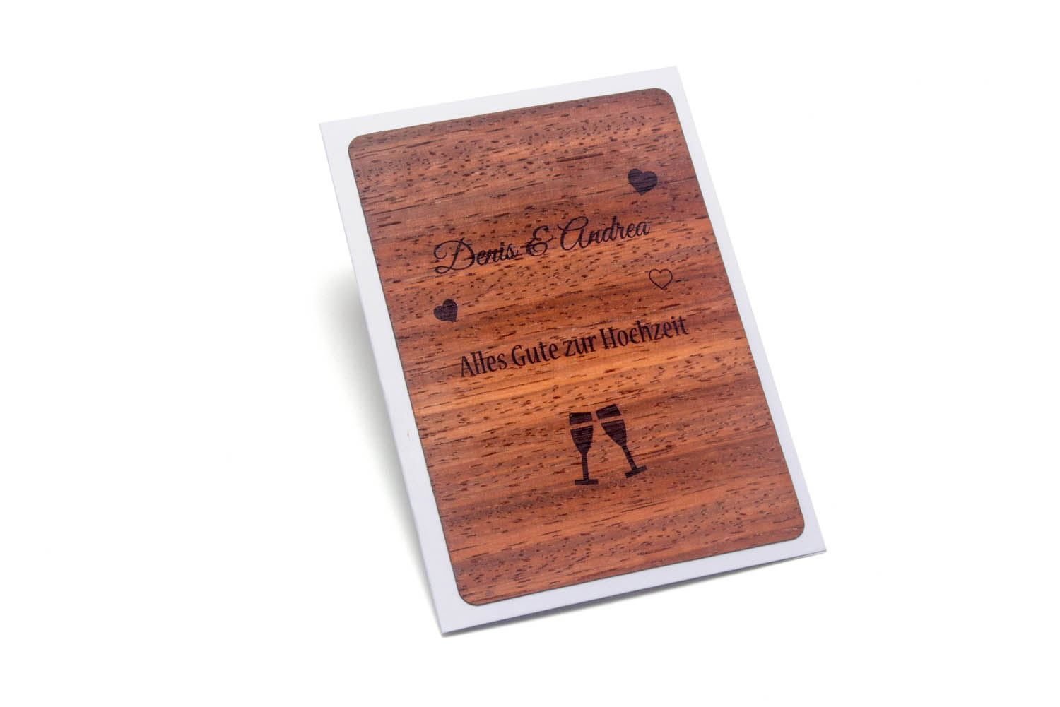 Hochzeitskarte geschenk aus Holz