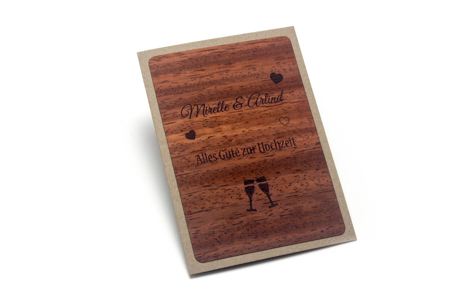 Hochzeitskarte individuell aus Holz