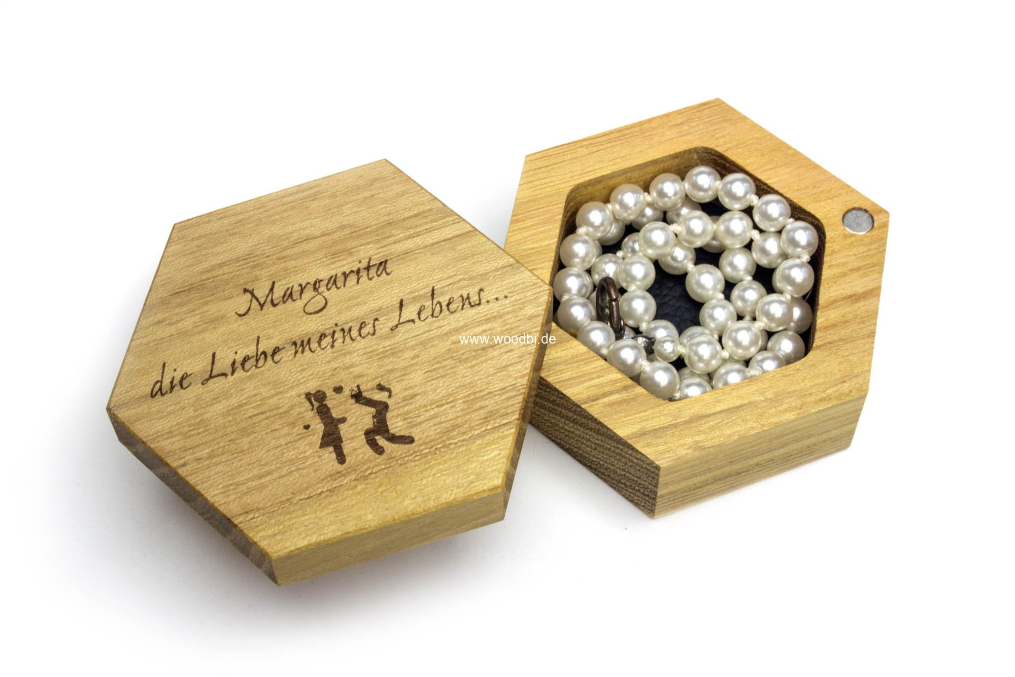 Schmuckbox aus Holz leder