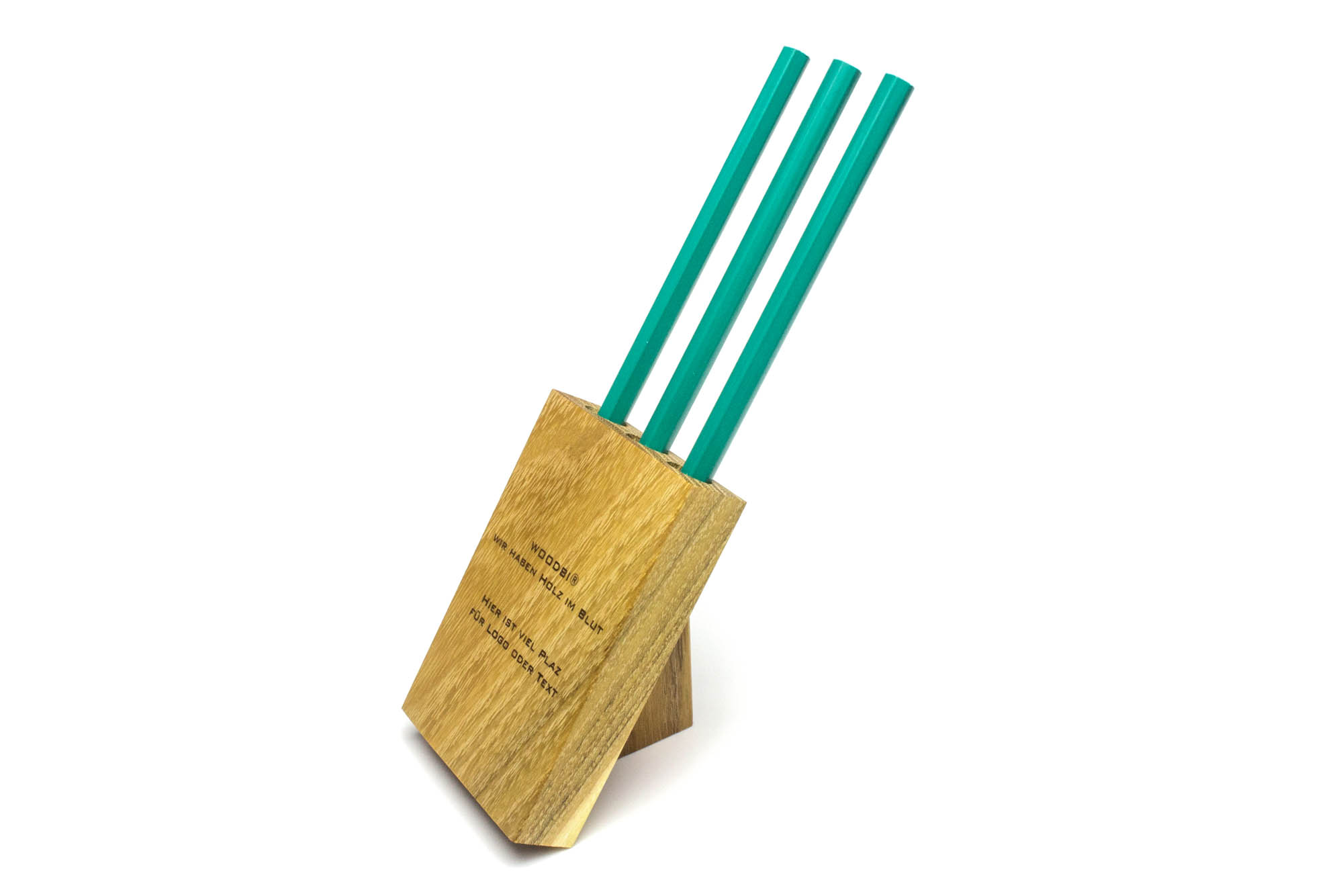 Stiftehalter mit ihrer Werbung