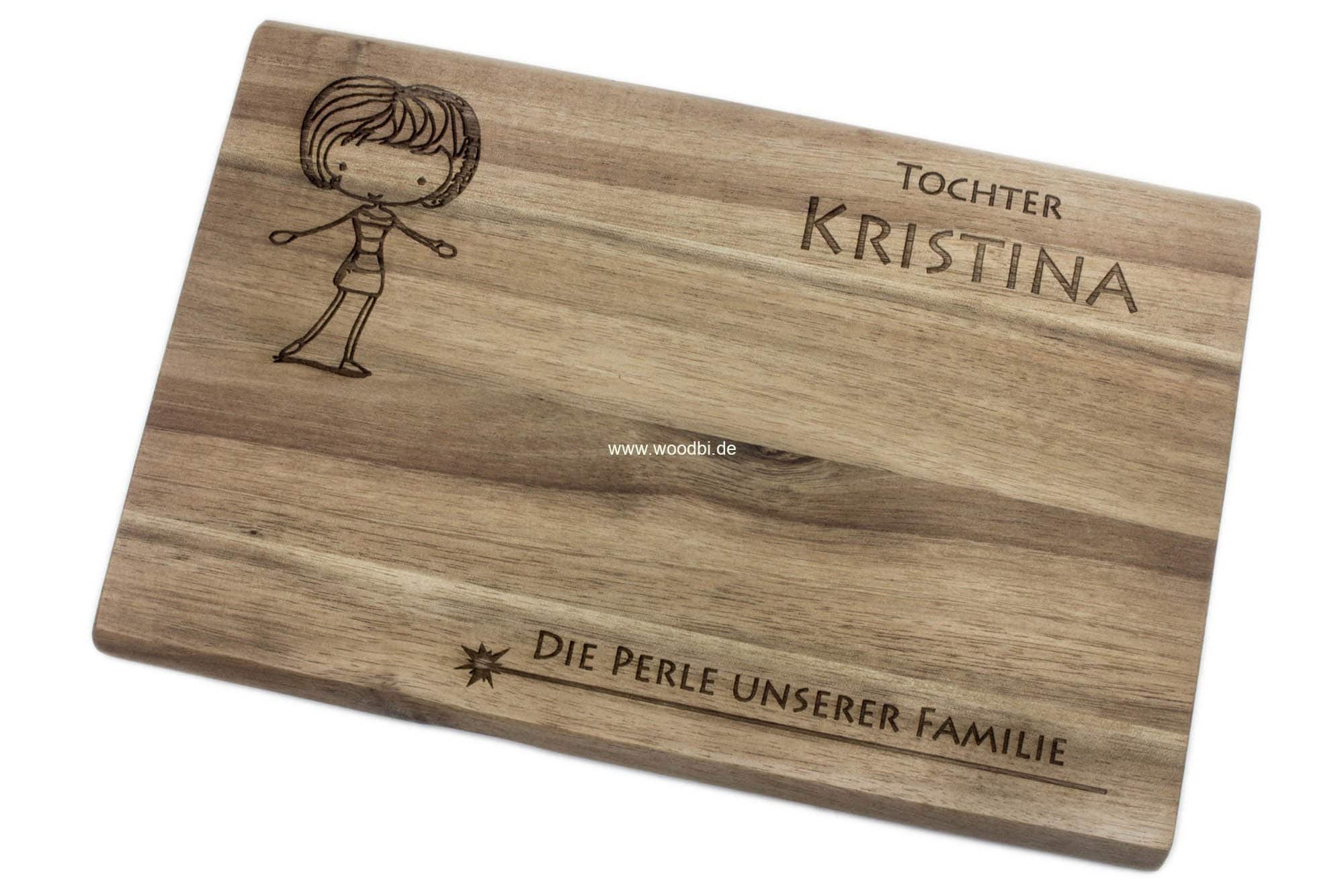 frühstücksbrett mit Gravur Tochter
