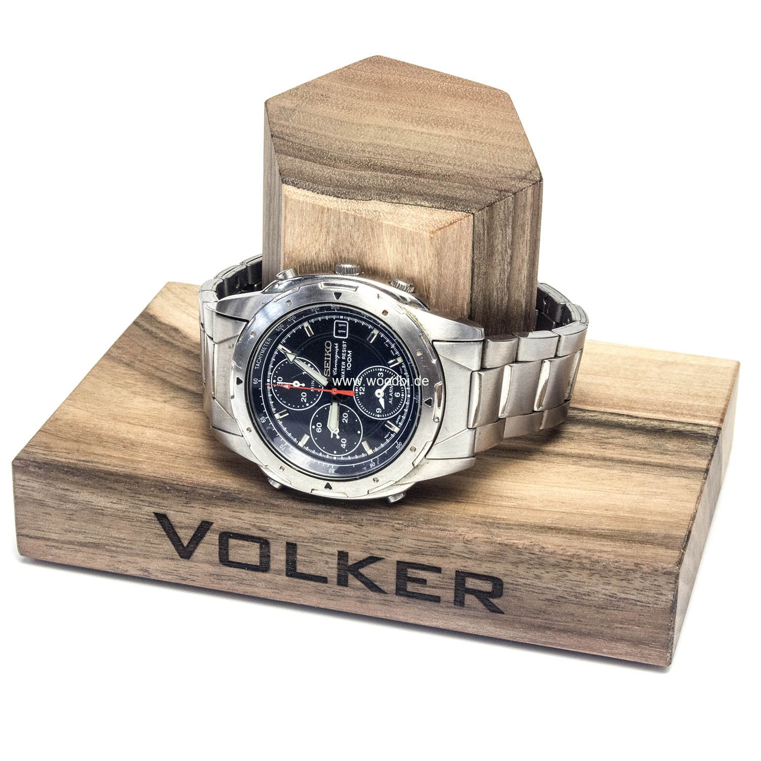 Uhrenständer aus Holz Nussbaum