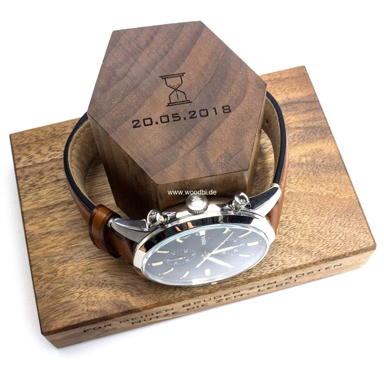 Uhrhalter 1 Uhr mit Gravur